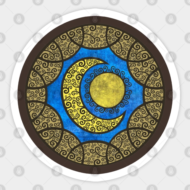sun moon mandala Sticker by juliabohemian